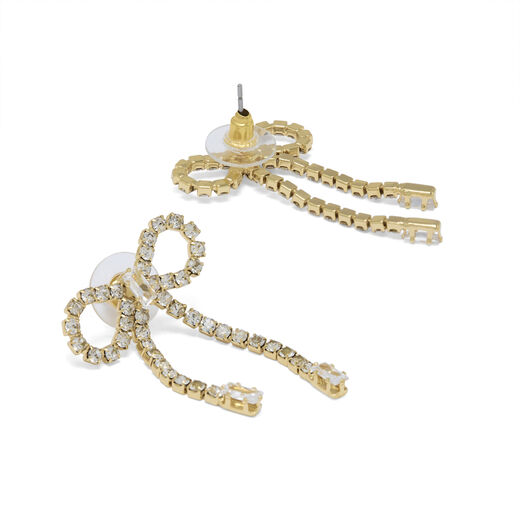 Crystal bow stud earrings